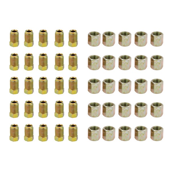 50 Uds accesorios de tubería de freno para automóvil tuercas macho hembra de 10mm x 1mm para tubo de 3/16 pulgadas