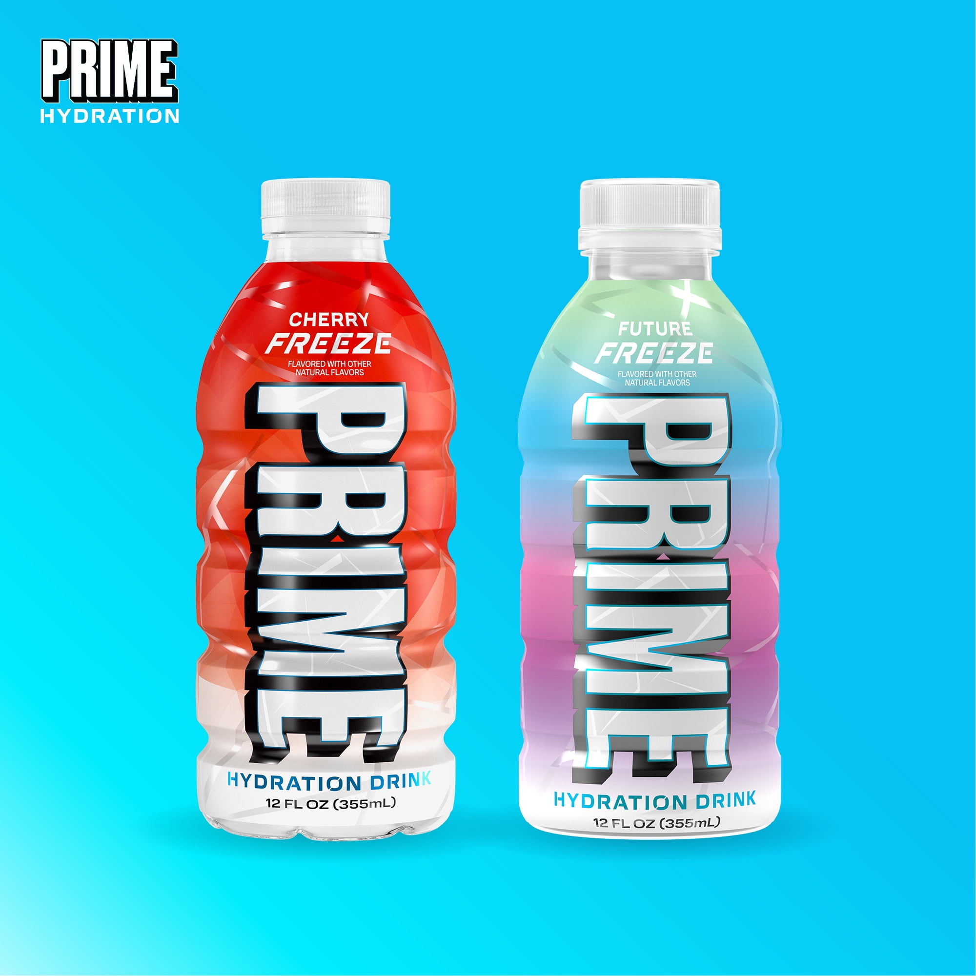 Prime Hydration Sports Drink, Duo Pack, Cherry Freeze, Future Freeze, 12 fl oz, Bottles