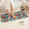 thumbnail image 4 of Pioneer Flower Floral Print Pattern Bathroom Rugs Mat, Non Slip Microfiber Bathroom Rug with Rubber Backing, Soft Mats for Bathroom Floor Tub Shower, 24"x60", 4 of 5