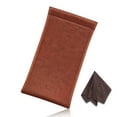 thumbnail image 1 of Fintie Squeeze Top Eyeglasses Pouch with Cleaning Cloth, Leather Soft Glasses Case Anti-Scratch Sunglasses Bag，Vintage Brown, 1 of 7