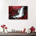thumbnail image 6 of Forest Canvas Wall Art Red and Black Bathroom Wall Decor Fall Pictures Mountain Waterfall Landscape Poster Tropical Tree Painting Nature Scenery Artwork for Living Room Bedroom Home Decorations 12x16, 6 of 6