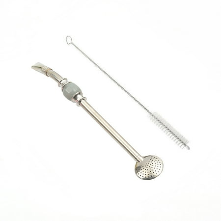 

WHAMVOX Yerba Mate Bombilla Gourd Drinking Filter Straw Stainless Steel Removable Filter Head With Cleaning (Grey)