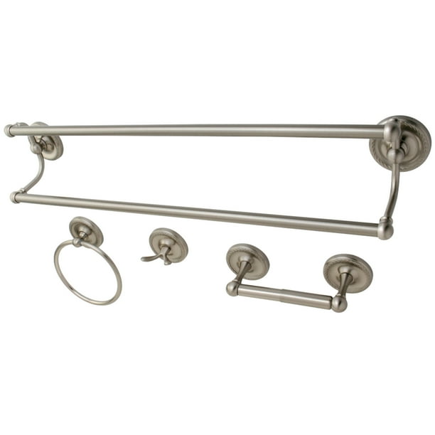 Kingston Brass BAK913478SN 4Piece Bathroom Accessories Set, Brushed
