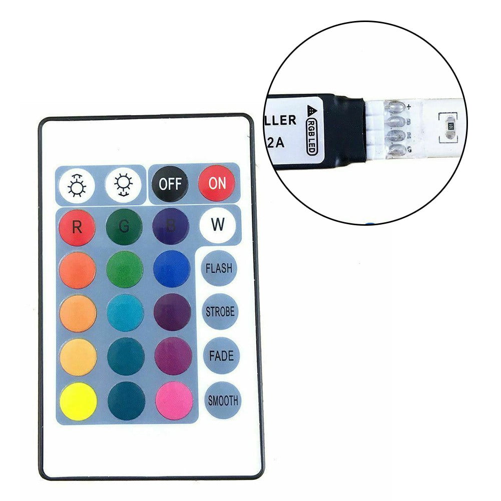 LED RGB Controller 24Key Remote USB POWERED DC 5V-12V For RGB LED Strip Light 