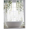 thumbnail image 6 of Sheer Curtains 84 Inches Long, Sage Green Eucalyptus Leaves Light Filtering Window Curtains for Living Room, Spring Botanical Floral Rod Pocket Voile Sheer Curtain Drapes, 52"W x 84"L, 2 Panels, 6 of 8