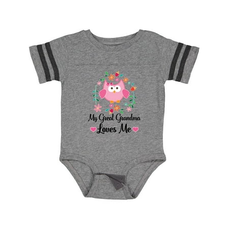 

Inktastic My Great Grandma Loves Me Owl Gift Baby Girl Bodysuit