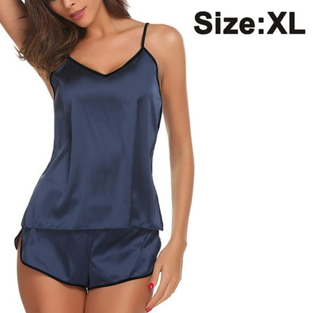 

Sleepwear Womens Casual Breathable Pajamas Sexy Lingerie Pajamas Cami Shorts Set Nightwear Two-Piece Comfortable Home Pajamas