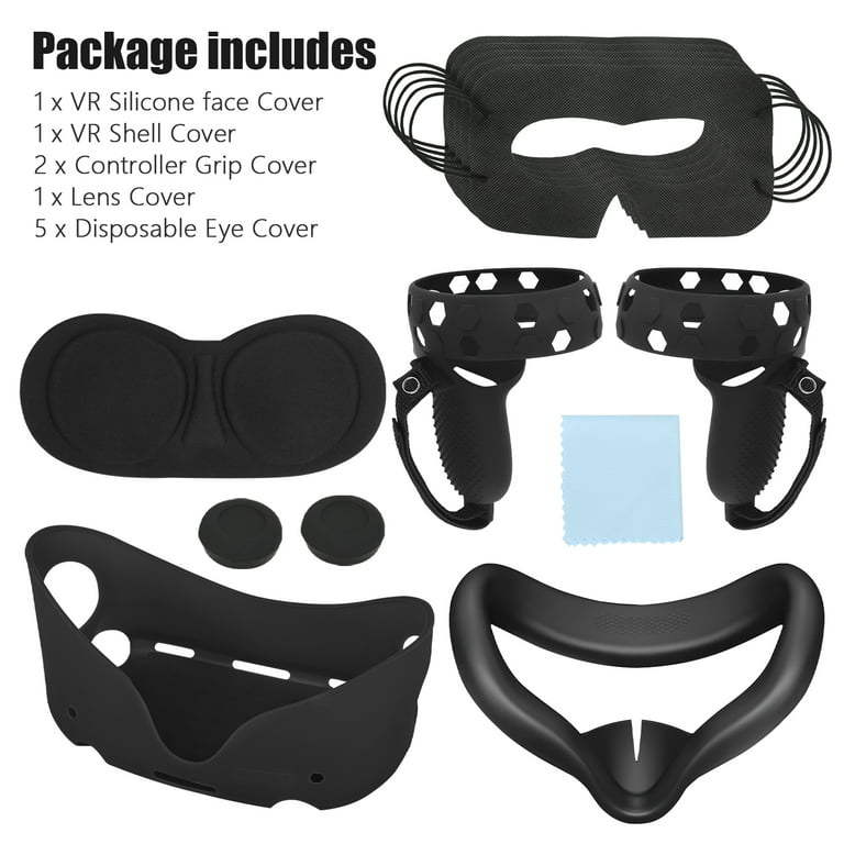 RHOTALL VR Headset Cleaning Accessories Kit, 19 in 1 Lens Cleaning Case  Accessories with Lens Protector and Thumb Caps for Meta/Oculus Quest 3 & 2