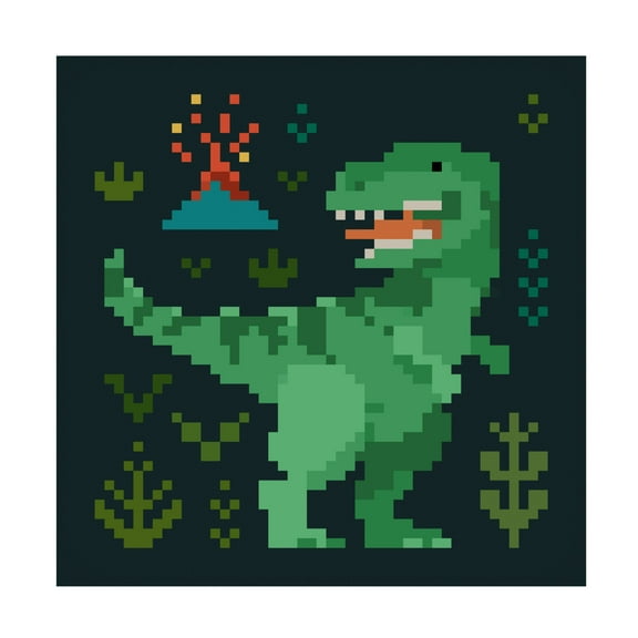 Trademark Fine Art Victoria Barnes Pixel Dinos II Canvas Wall Art