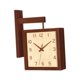 thumbnail image 4 of Reloj de doble cara, reloj cuadrado de madera, fácil de instalar, moderno, decorativo para esquinas. Marrón, 4 of 9