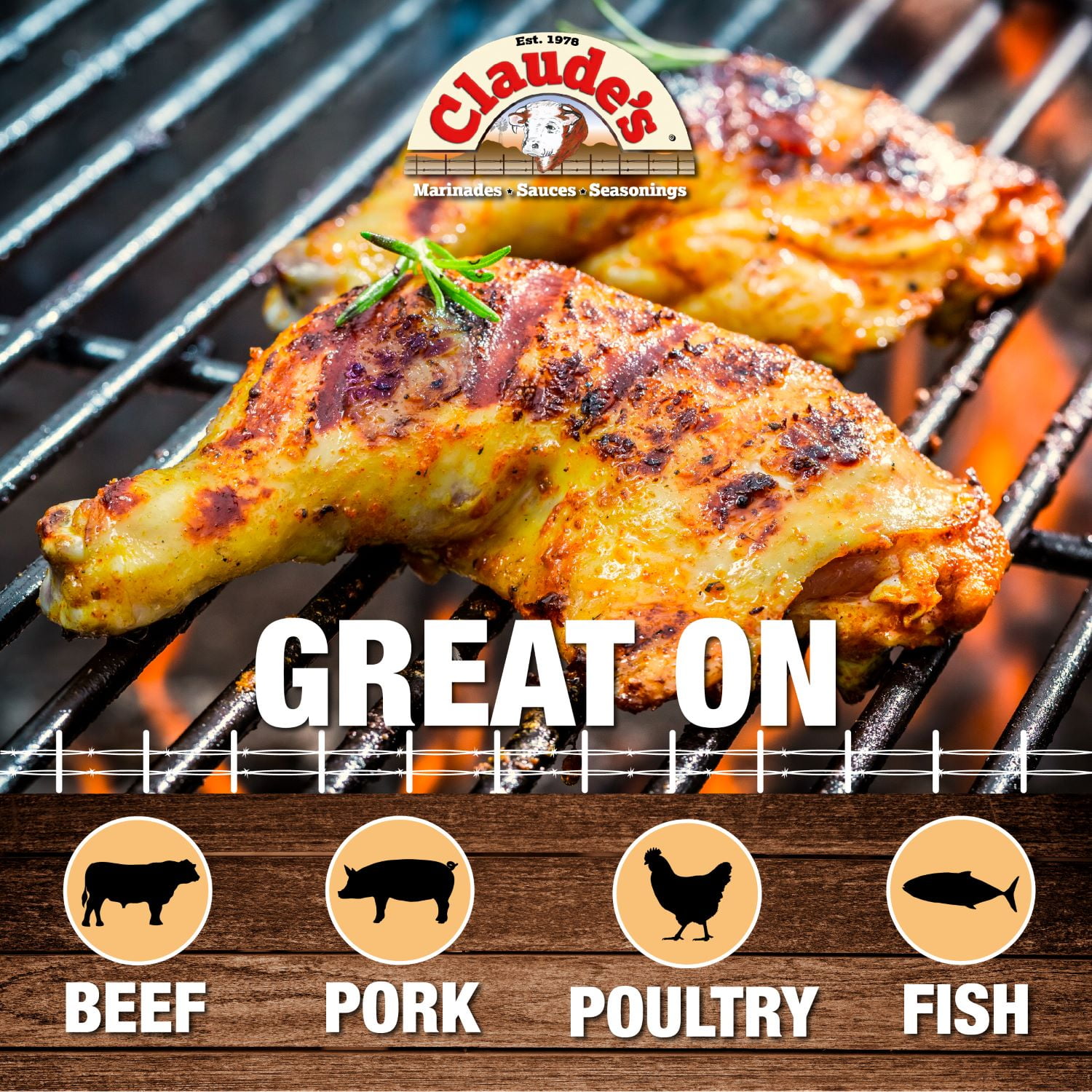 (3 pack) Claude's Barbeque Brisket Marinade Sauce, 64 fl oz Bottle