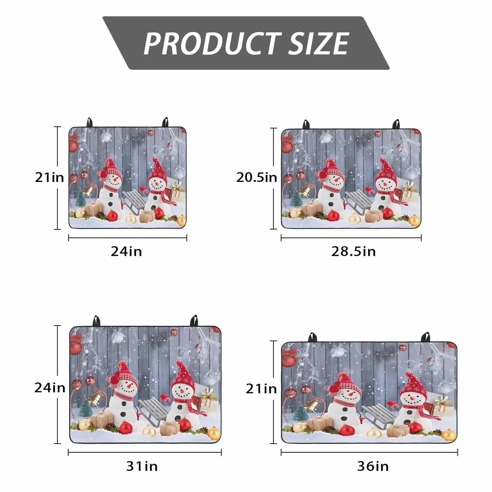 Christmas Stove Top Cover for Electric Stove, Heat-proof & Non Slip Glass Top Stove Cover Protector, Winter Snowman Xmas Red Balls Snowflakes Kitchen Flat Cooktop Rubber Mat 24x21 Inches