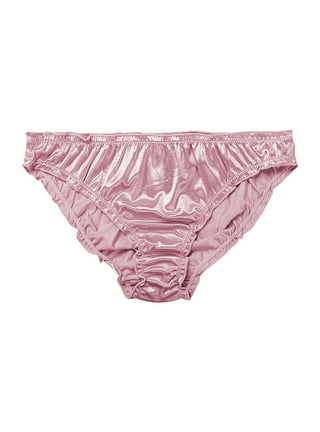 SPLIT CROTCH CROTCHLESS panties sissy pink satin handmade bikini