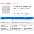 thumbnail image 2 of Headlight Covers - Compatible with 2006 - 2013 Chevy Corvette 2007 2008 2009 2010 2011 2012, 2 of 3