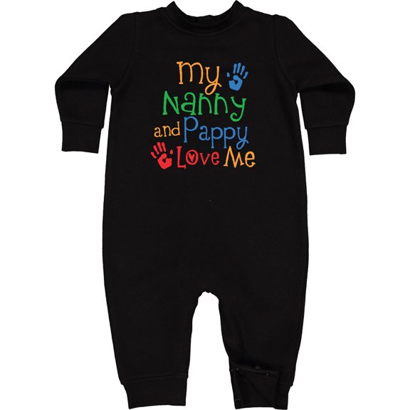 Inktastic Nanny and Pappy Love Me Baby Fleece Romper