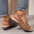 thumbnail image 6 of Gpaecead Women Vintage One Strap Chunky Slingback Sandals Open Toe Adjustable Shoes Spring Summer ,Brown, 6 of 8