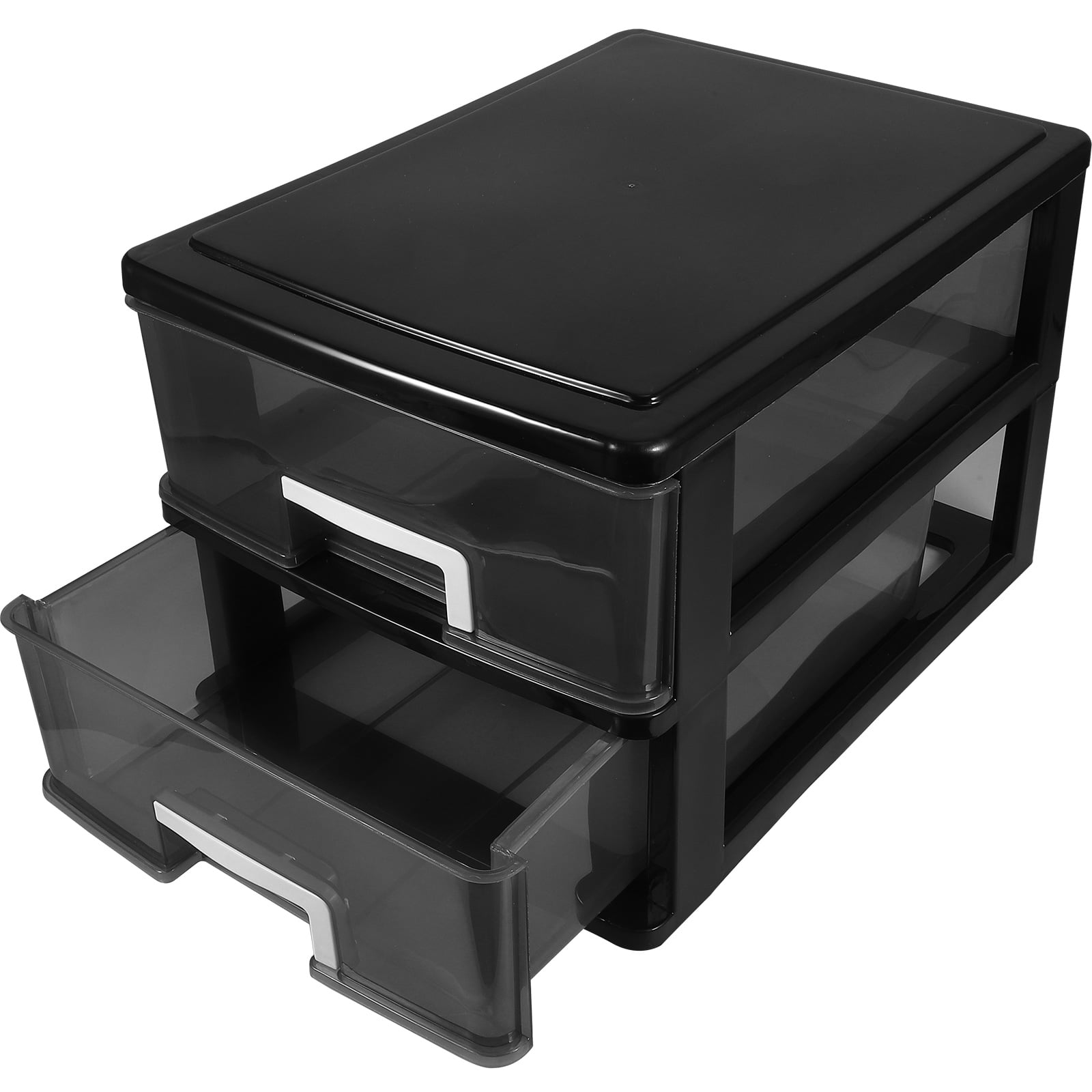 AURARMLET Black Desktop Organizer with Drawers, PP Material Storage Box for Home and Office Desk, Adult Use, 1 Set