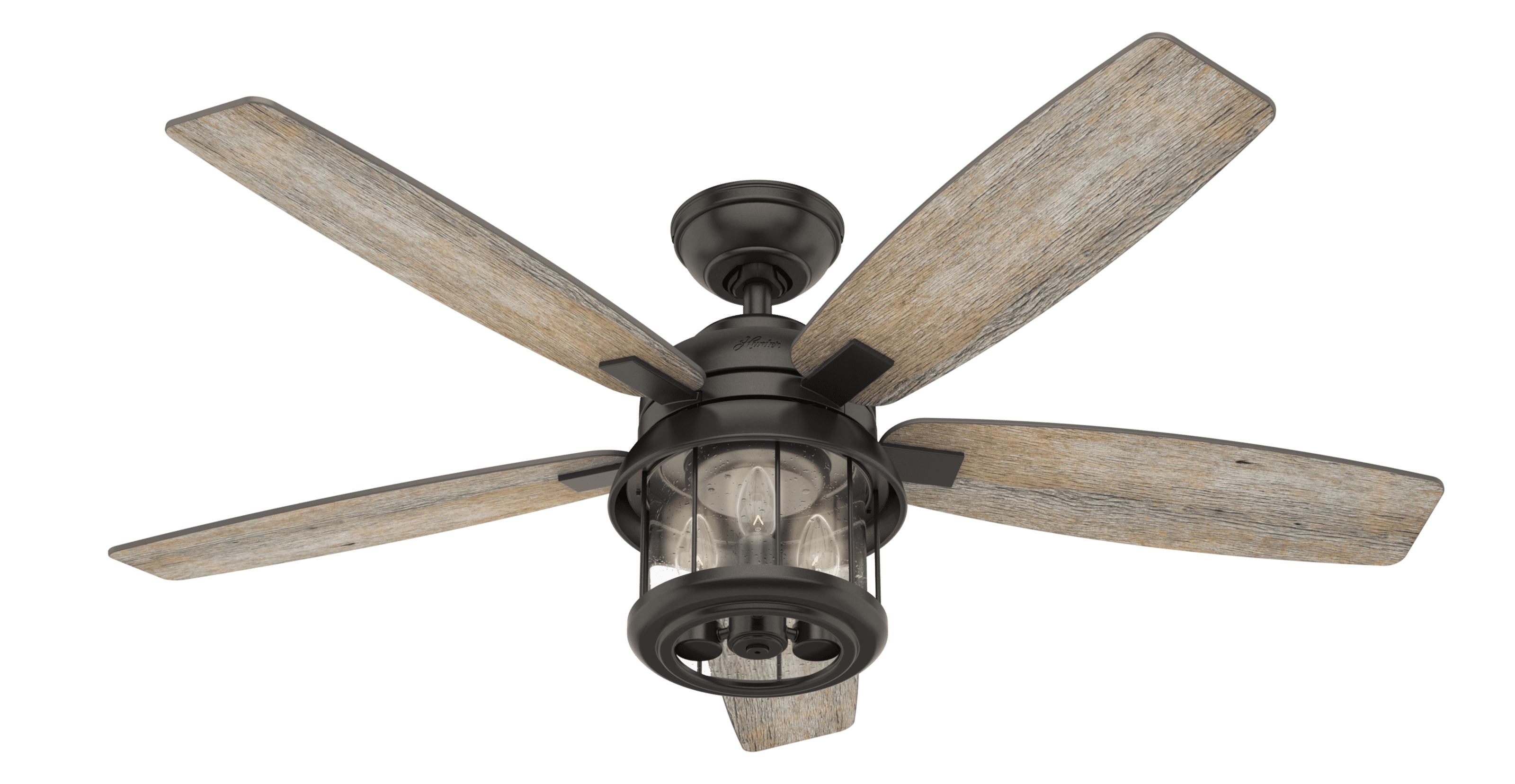 Noble Bronze Hunter Fan 52 in Low Profile Ceiling Fan with Remote Control 