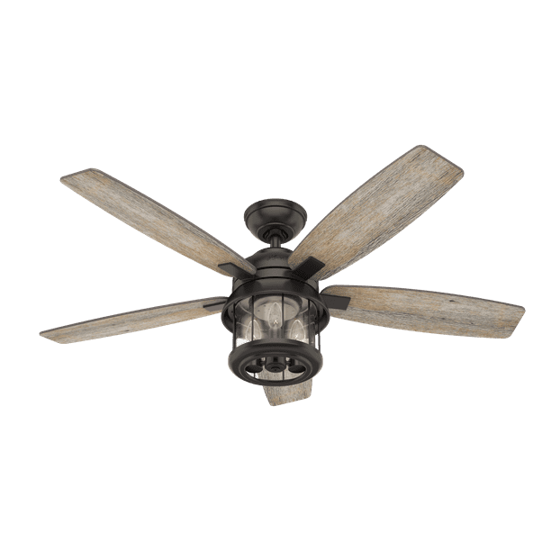 Hunter 52 C Bay Noble Bronze, Bronze Ceiling Fan With Light And Remote