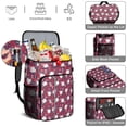 thumbnail image 5 of Travel Cooler Bag - Red Baseballs with Blue Flowers Pattern Camping Beer Cooler Backpack with Bottle Opener- Waterproof Insulated Picnic Backpacks - Cooler Bag for Beach, 5 of 6