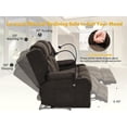thumbnail image 4 of Massage Loveseat Manual Recliner Sofa with Cup Holders & Storage Pockets, Wall Hugger Reclining Loveseat for Living Room, RV, Home Theater, Brown (Leathaire, Loveseat), 4 of 8