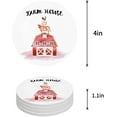 thumbnail image 1 of POGLIP Red Farmhouse Cattle Set of 6 Round Coaster for Drinks, Absorbent Ceramic Stone Coasters Cup Mat with Cork Base for Home Kitchen Room Coffee Table Bar Decor, 1 of 5