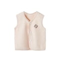 thumbnail image 3 of GYRATEDREAM Toddler Baby Boys Girls Button Down Sleeveless Fleece Outwear Vest Kids Casual Fashion Windproof Spring Winter Warm Coats for 1-2Y Cream-coloured, 3 of 8