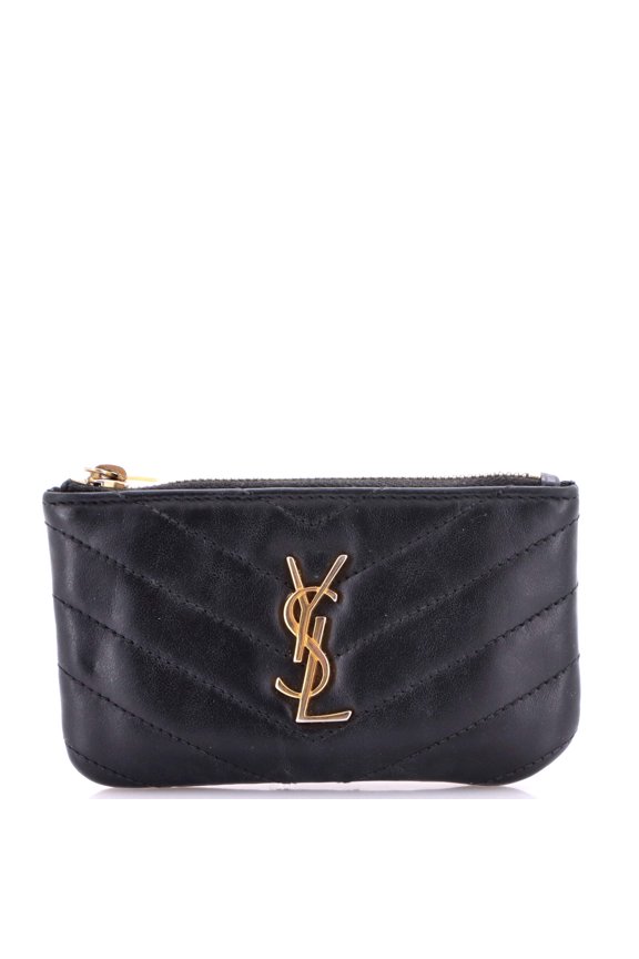 Pre-Owned Monogram Fragments Zip Card Holder Matelasse Chevron Patent By Rebag