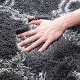 thumbnail image 3 of Softlife Fluffy Moroccan Kid Rug for Girl Room Super Soft for Bedroom Velvet Plush Carpets Shag Area Rugs for Living Room Decor,4' x 6',Dark Gray/White, 3 of 7