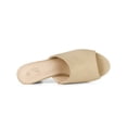 thumbnail image 4 of BLISSFUL STEP Women's Slide Heels Mules Slip on Block Heel Sandals Beige 9.5, 4 of 6