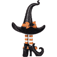 thumbnail image 1 of Haute Decor 17 Inch Witch Hat with Legs Figurine Tabletop and Mantel Decor, 1 of 2