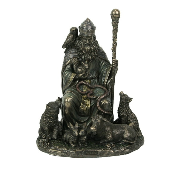 Veles The Slavic God of Cattle and Underworld Cold Cast Resin Antique Bronze Finish Statue