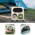 thumbnail image 1 of Mochila para gatos con ruedas para mascotas, transpirable, ideal para senderismo, compras, plegable, telescópica, resistente a arañazos, ergonómica y Verde, 1 of 8