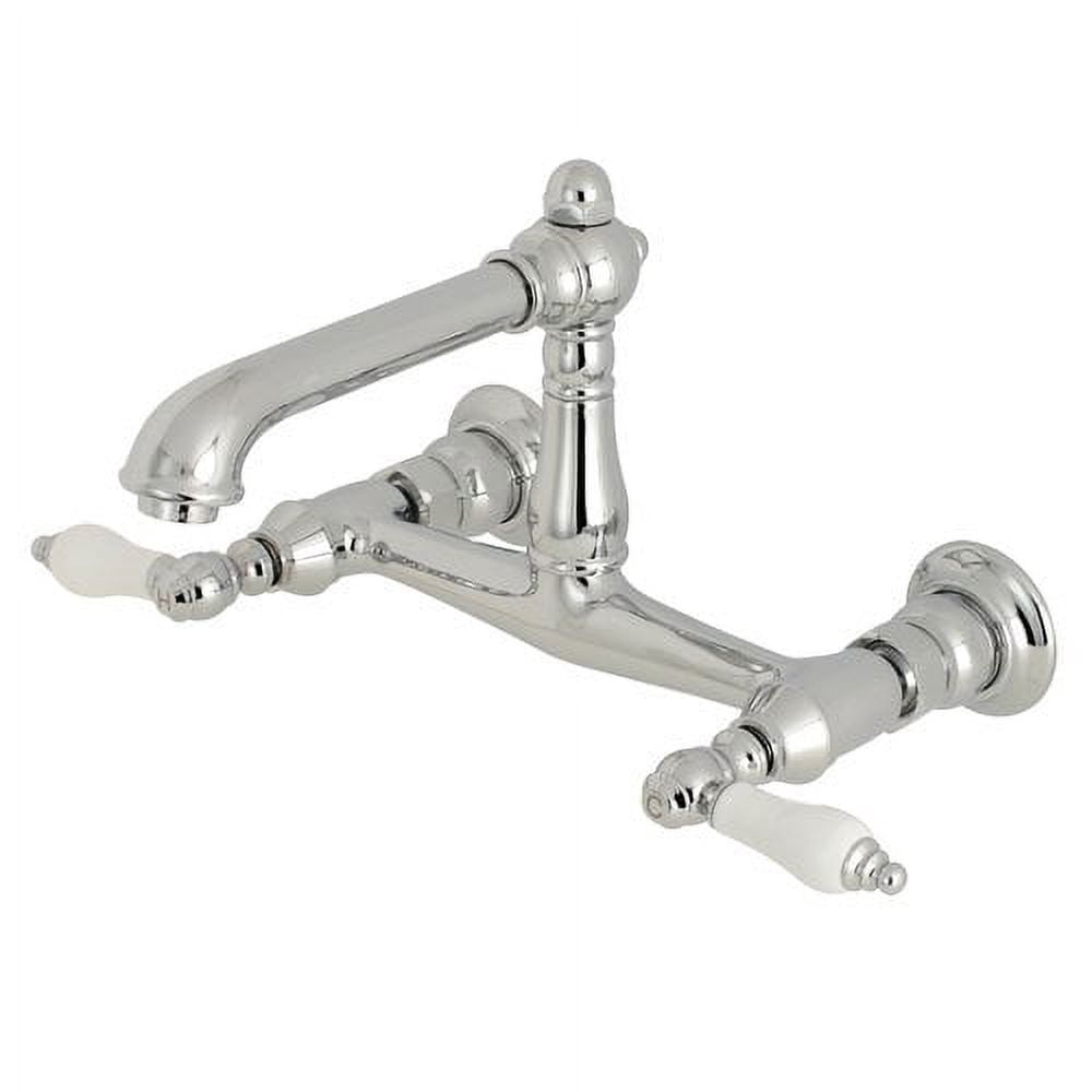 Kingston Brass KS7240PL Wall Mount Bathroom Faucet, Matte Black