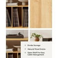 thumbnail image 6 of Joyyskill Modern Record Player Stand, Vinyl Record Storage Cabinet with Open Shelf, Wood Records Player Table Cube Storage Organizer, Natural Oak, 6 of 7