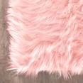 thumbnail image 4 of Soft Fluffy Chair Cushion 18"x18" Faux Sheepskin Non Slip Backing Square Chair Seat Mat Shaggy Pink Small Rugs Living Room Sofa, 4 of 6