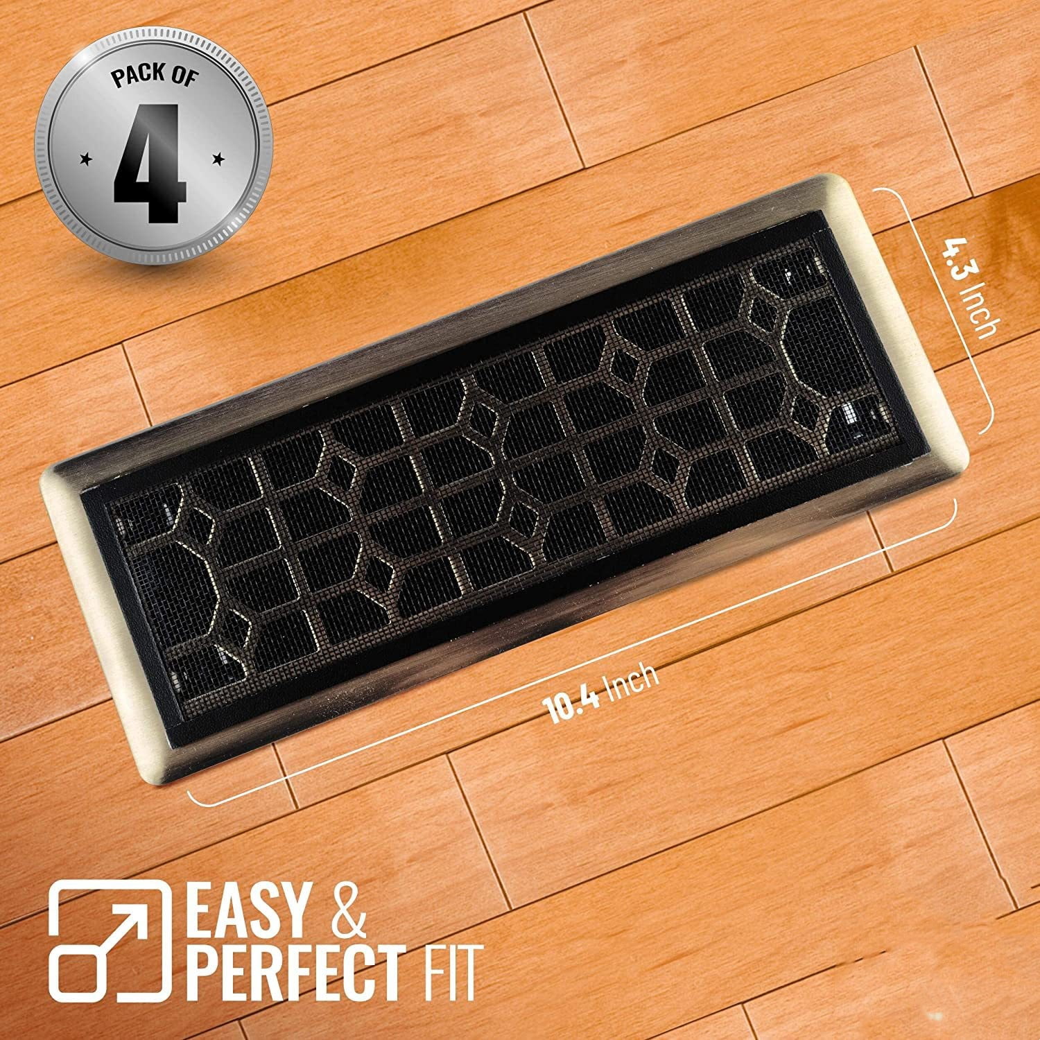 8 Pack Floor Vent Covers, 4"x10" Floor Vent Mesh Covers,Vent Covers for Home Floor Rectangle Air Vent Screen Cover Magnetic Vent Filters for Wall/Ceiling/Floor Air Vent Filters, Black