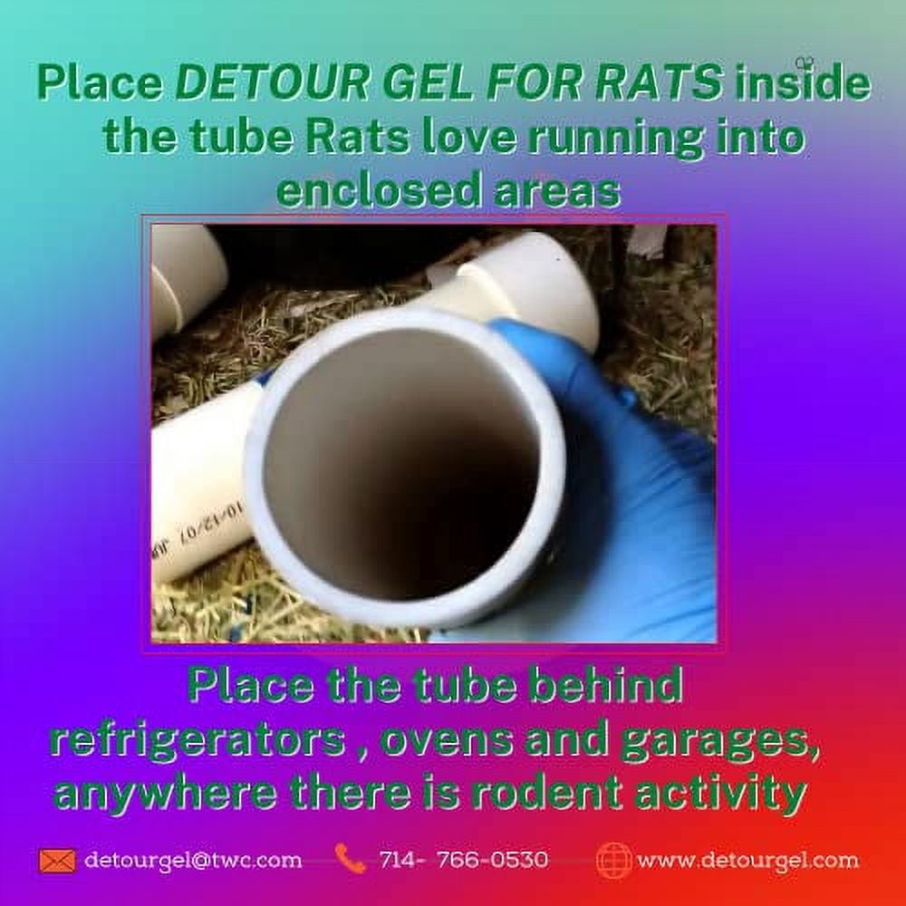 DETOUR Gel for Rats | Professional Grade Rat Mice Repellent | 10 oz Caulking Tube | NSF-Approved for Food Preparation Areas | Protects Car Engine Wires & Outdoor Grills from Rodents | Toxin-Free