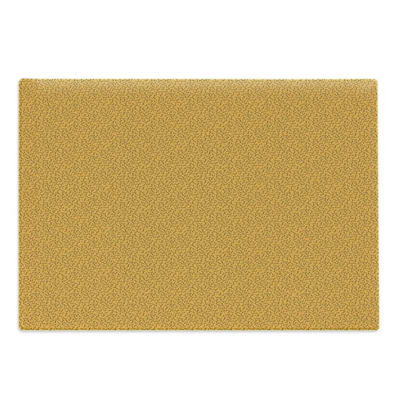 1990s Cutting Board, Abstract Design with Dots and Swirling Lines Mustard Tone Retro Art Illustration, Decorative Tempered Glass Cutting and Serving Board, in 3 Sizes, by Ambesonne