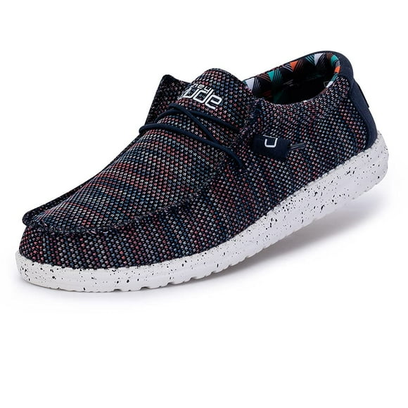 Mocasines ligeros Hey Dude Wally Sox, azul y naranja, para hombre