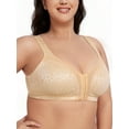thumbnail image 3 of Deyllo Women Front Closure Wireless Bras Plus Size Minimizer Bras Full Coverage Non Padded Dark Beige Bras Clothes Size 38C, 3 of 5