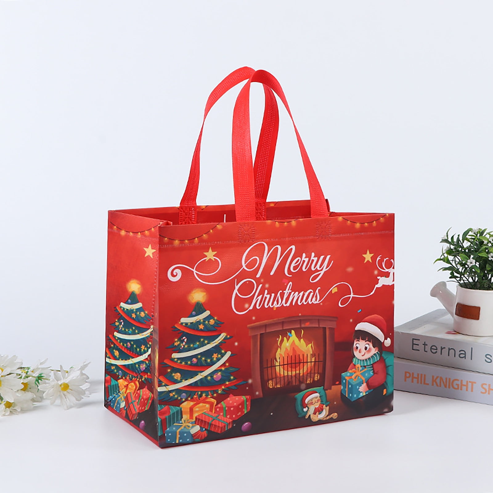 Christmas Gift Bags Reusable Christmas Tote Bags Nonwoven