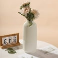 thumbnail image 6 of hulanddfd Modern White Vases, White Ribbed Decorative Vases 9.8 Inch Plastic Vase for Flowers Pampas Grass Table Mantle Kitchen Porcelain, 6 of 6