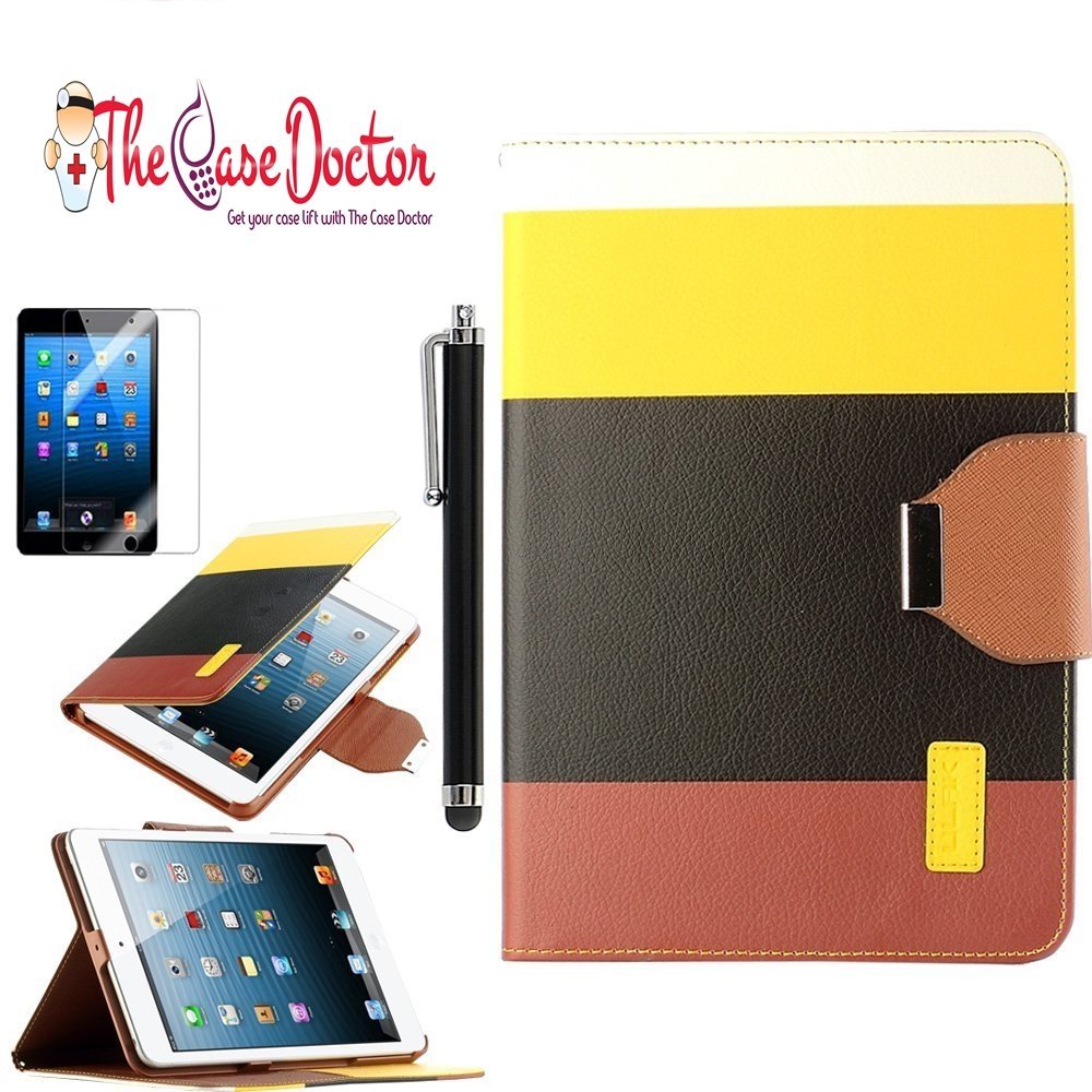 tcd ipad air pu leather wallet type design flip case + screen