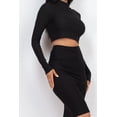 thumbnail image 5 of Ribbed Crop Top with Mock Neck and Midi Skirt Ensemble, 5 of 8