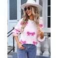 thumbnail image 5 of Women Cute Knit Sweater Y2k Long Sleeve Crew Neck Knitted Pullover Top Oversized Going Out Fall Winter Knitwear Rose Red S, 5 of 10