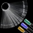 thumbnail image 1 of Nail Swatches - Transparent Fan-Shaped Nail Display Stick with Ring, Nail Art Practice Display Plastic Stick, Nail Art Practice Color Display, 1 of 5