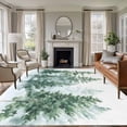 thumbnail image 3 of Forest Green Area Rug 5x8 FT, Non Slip Bedroom Throw Carpet, Spring Summer Watercolor Pine Tree Washable Soft Floor Carpet Non-Shedding Rug for Living Room Nursery Dorm Office, 3 of 9