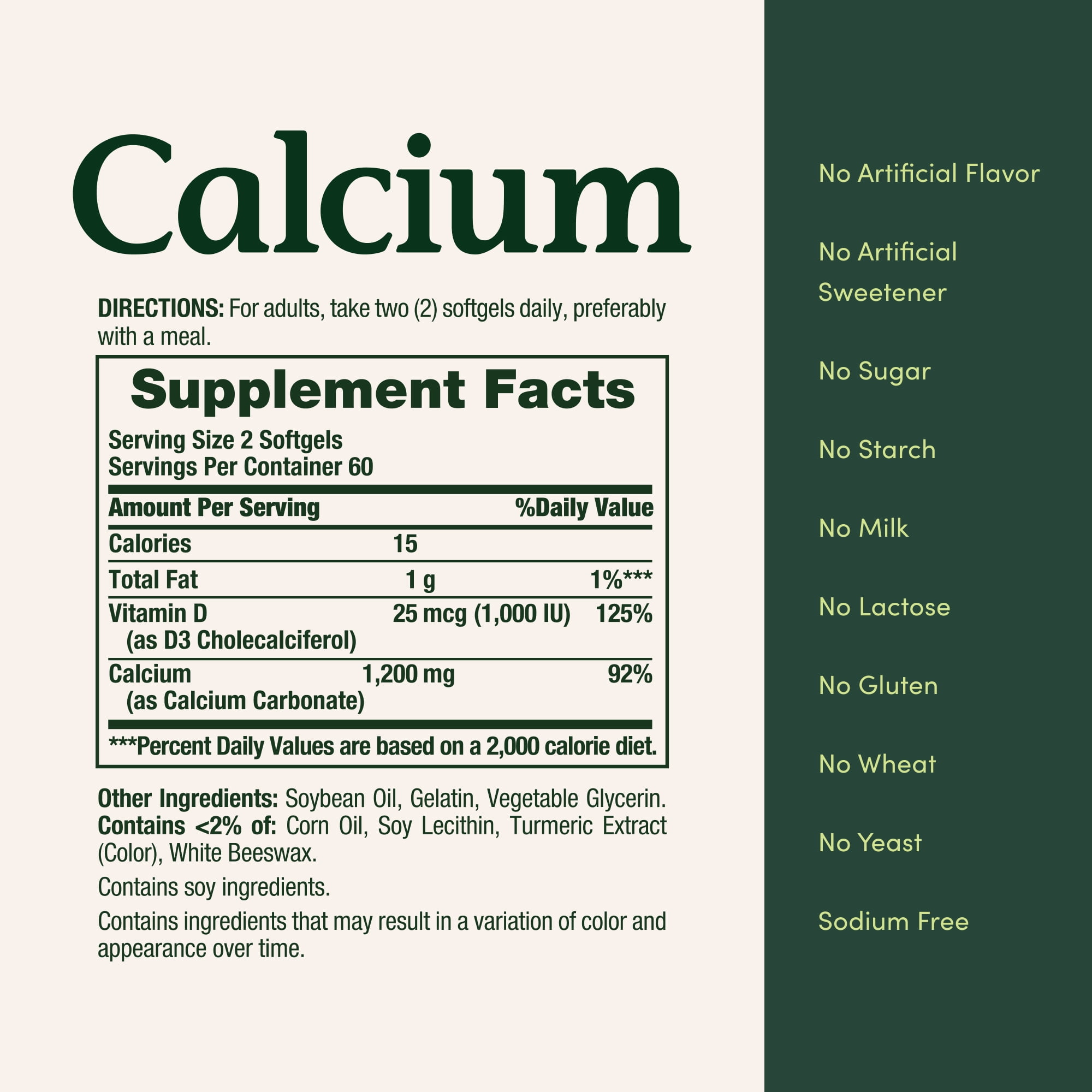 Nature's Bounty Calcium + Vitamin D3 1000 iu, Bone Health Mineral Supplement, 1200 Mg, Softgels, 120 Count