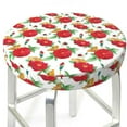thumbnail image 3 of Vsdgher Rose Flowers Print Stool Covers Round,Stretch Round Stool Covers Washable Stool Cushion Slipcover Elastic Chair Covers for 12-14 Inch Chair, 3 of 7